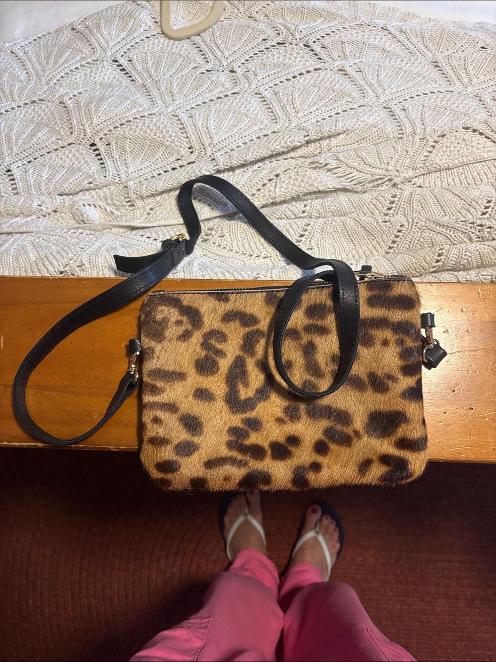 Leopard Print Crossbody Bag in Brown and Black